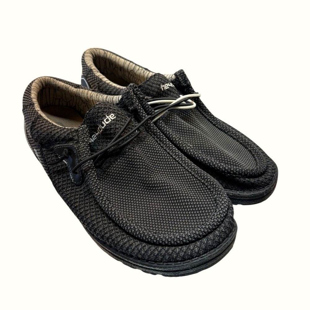 Hey Dude Wally Hawk Grey Eagle Shoes Sneakers Loafers Men Size 9 Black